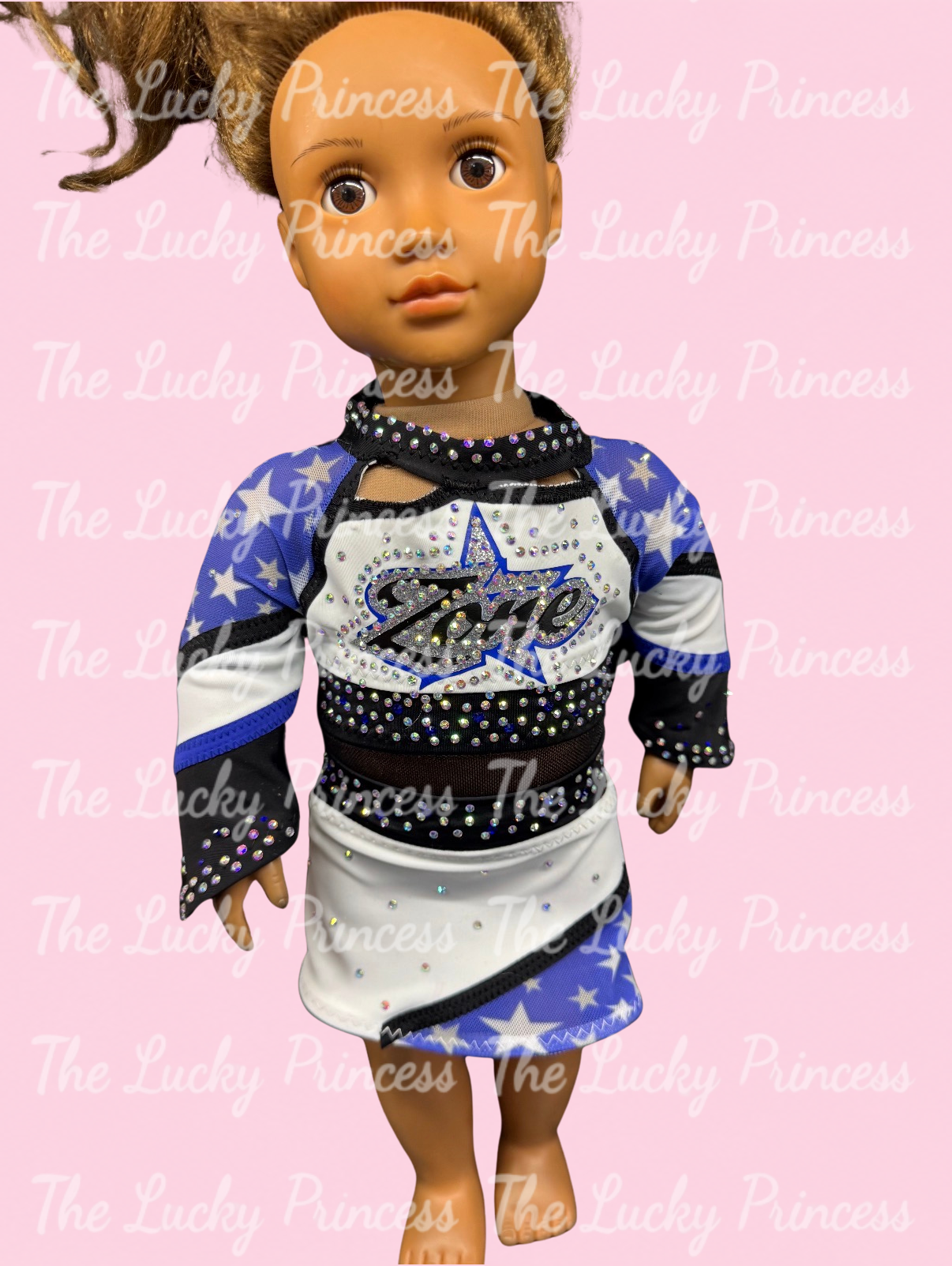Zone white cheer uniform for American girl doll 18” made to match uniform