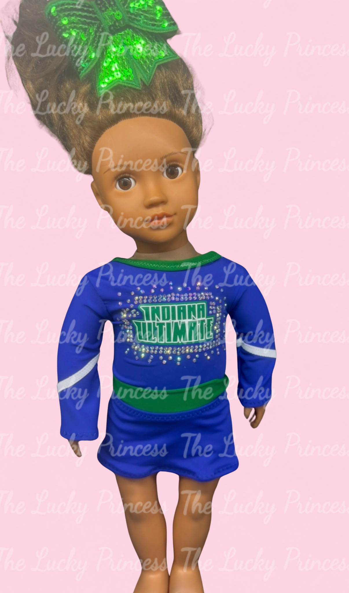 Custom girl Indiana ultimate prep uniform for cheer American girl 18”