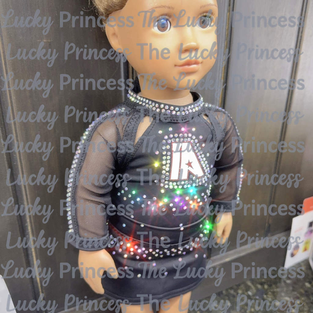 2027 ia cheer uniform for American girl doll 18” Infiniti athletics made to match