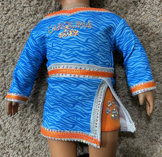 Carolina Elite Allstar cheer uniform for 18” American girl or my Generation Doll