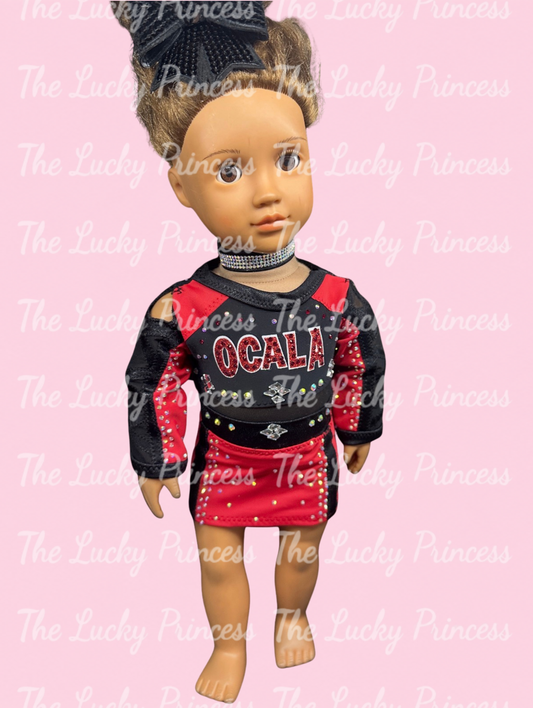 Official OCALA cheer uniform for American girl doll 18”