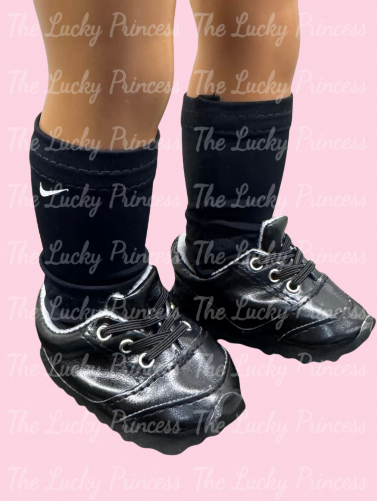Black cheer shoes will fit 18” or any American Girl doll - add to custom uniform purchase