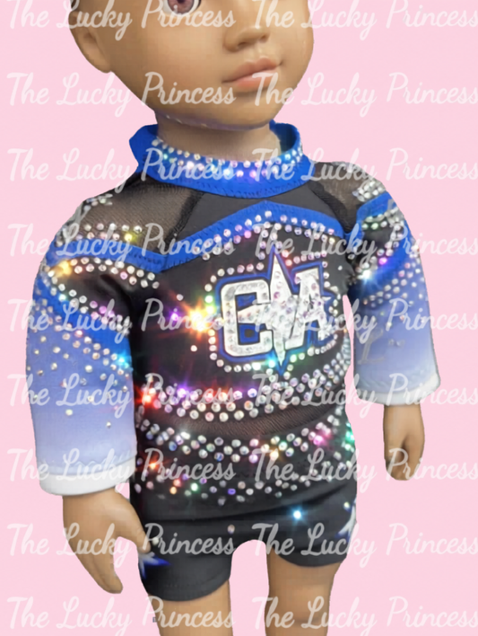 California Allstars Cali cheer uniform outfit for American girl doll 18” with socks and bow Christmas TEAM PRICING
