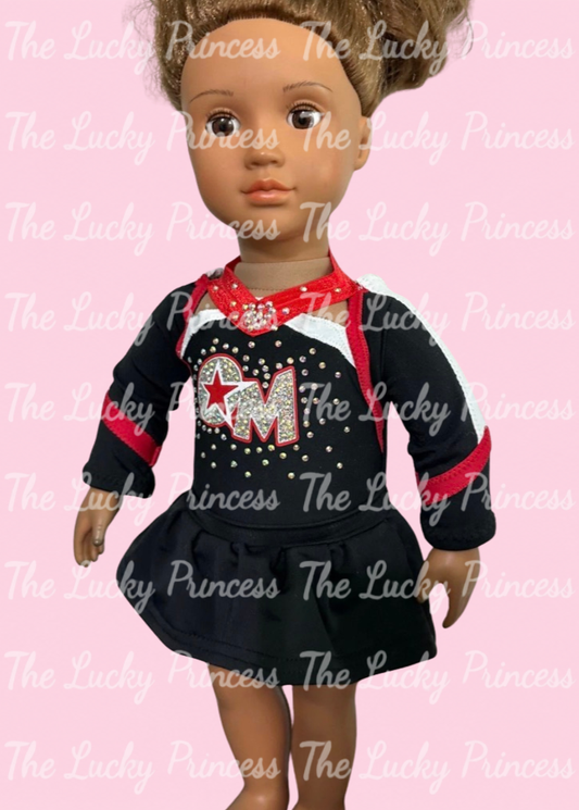 Custom OM uniform ruffle skirt for American girl doll 18” made to match gift good luck heirloom