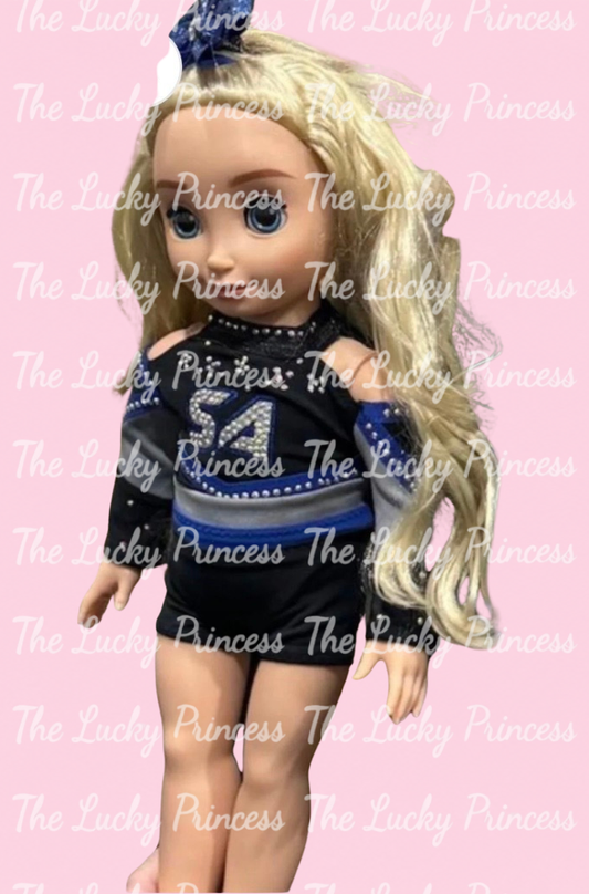 SA S A  cheer uniform for American girl doll 18” force heirloom gift made to match
