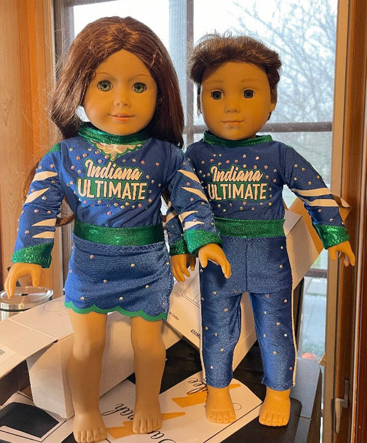 Custom girl Indiana ultimate uniform for cheer American girl 18”