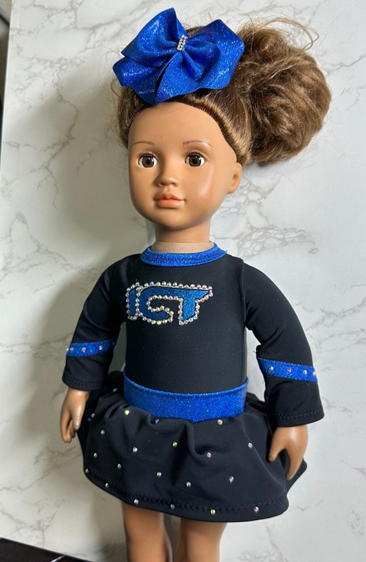 ICT cheer uniform for American girl doll 18” made to match good luck charm legacy