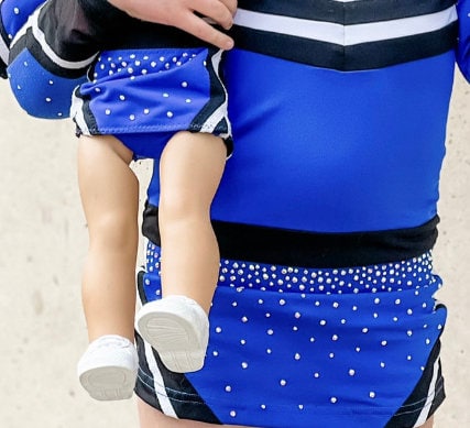 Cheer uniform for American Girl or any 18” doll blue, black, white no logo