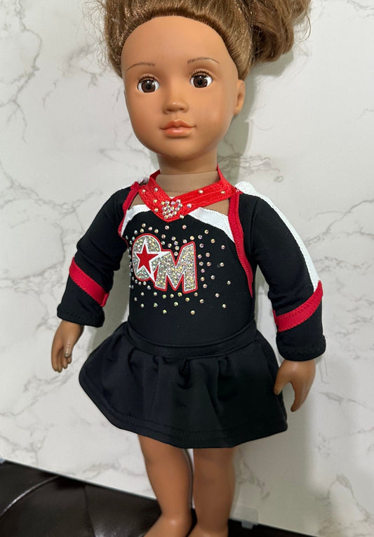 Custom OM uniform ruffle skirt for American girl doll 18” made to match gift good luck heirloom