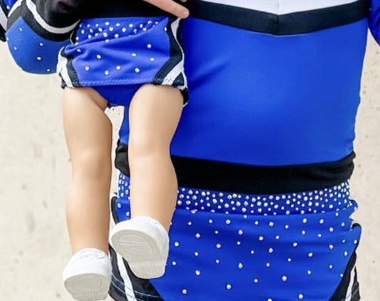 Cheer uniform for American Girl or any 18” doll blue, black, white no logo